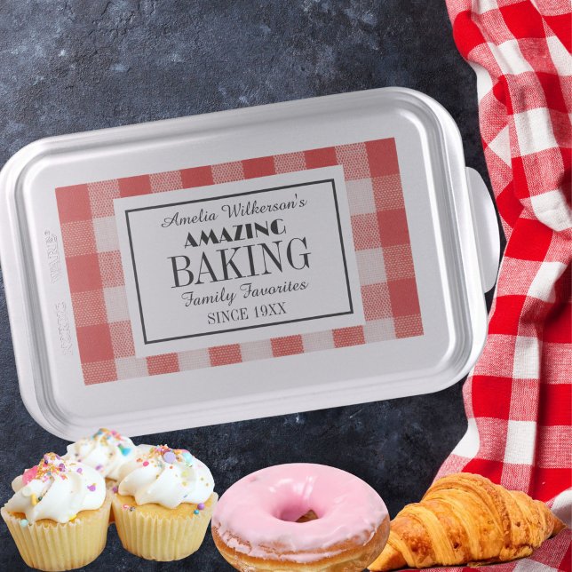 Red check name easy dinner recipes cake pan (Creator Uploaded)