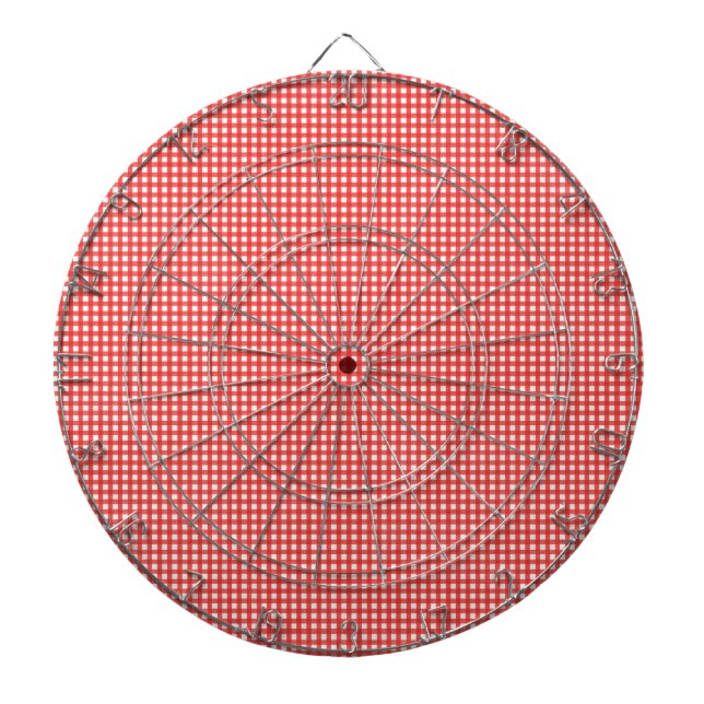 Red Check Pattern Dart Board (Front)