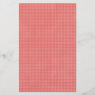Red Check Pattern Stationery