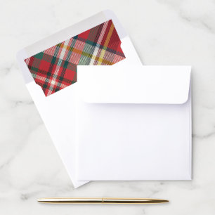 Red Check Plaid Christmas Holidays Envelope Liner