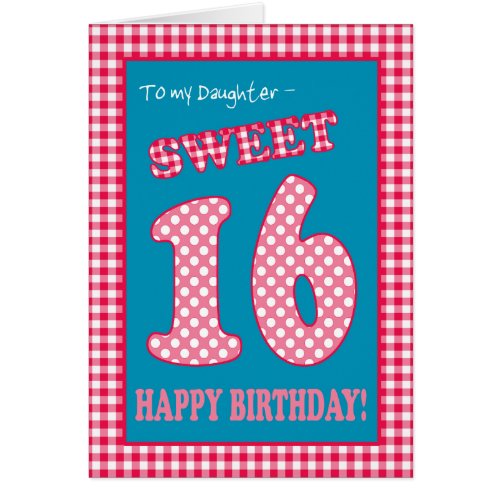 Red Check Polkas Sweet 16th Birthday for Daughter