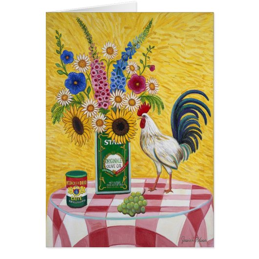 Red Check Rooster Card (Front)