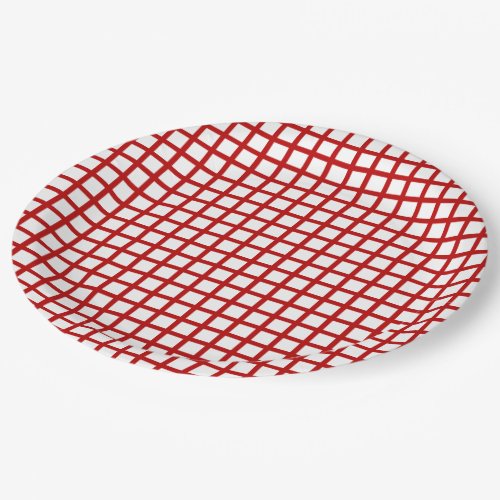 Red Checked Pattern Paper Plates