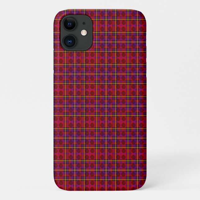 Red Checked Tartan With Sporrans, Case-Mate iPhone Case (Back)