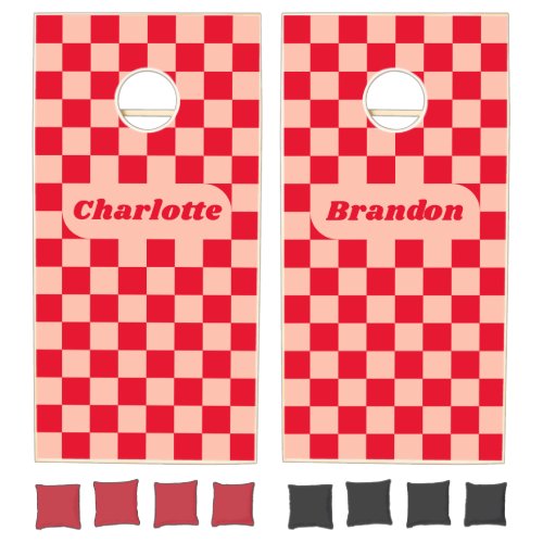 Red Checker with Names