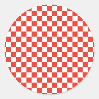 Red Checkerboard Classic Round Sticker