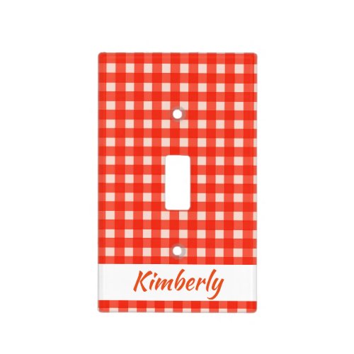 Red Checkerboard Pattern Light Switch Cover