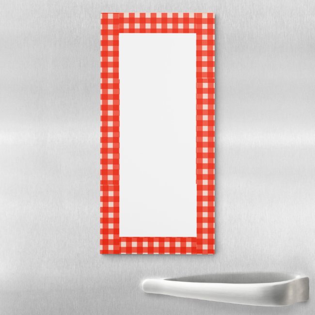 Red Checkerboard Pattern Magnetic Fridge Notepad