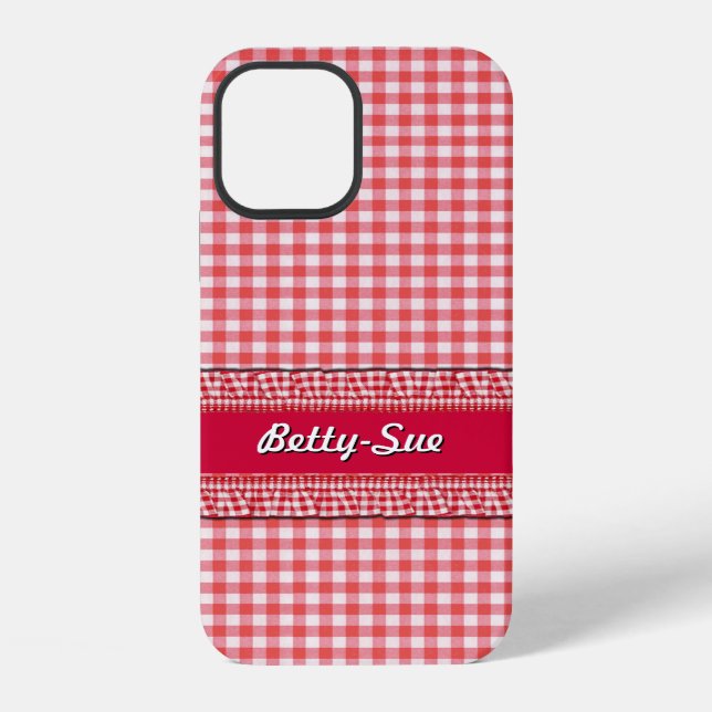 Red Checkered Case with Your Name (Back)