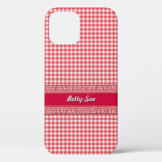 Red Checkered Case with Your Name