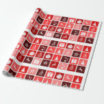 Red Checkered Christmas Pattern Wrapping Paper