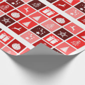 Red Checkered Christmas Pattern Wrapping Paper (Corner)