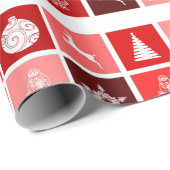 Red Checkered Christmas Pattern Wrapping Paper (Roll Corner)