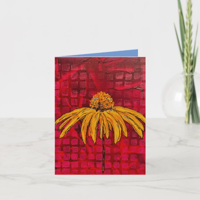 Red Checkered coneflower note card (Front)