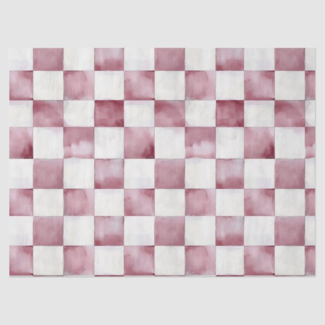 Red Checkered Decorative Tissue Wrap Paper (Front)