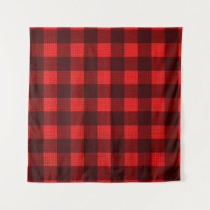 Red Checkered Fabric Background Texture Tapestry