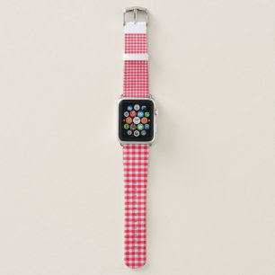 Red checkered fabric closeup , tablecloth texture apple watch band