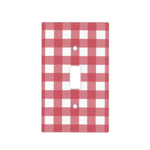 Red Checkered Gingham Light Switch Cover