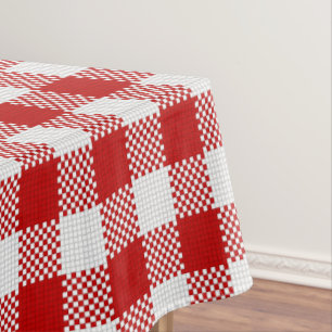 Red Checkered Gingham Tablecloth