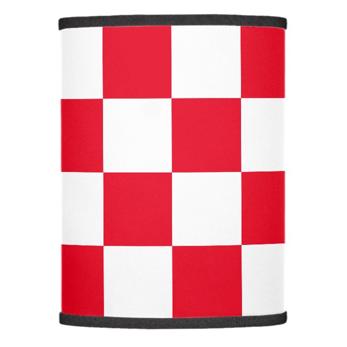 red and white checkered lamp shades
