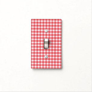 Red Checkered Light Switch Cover