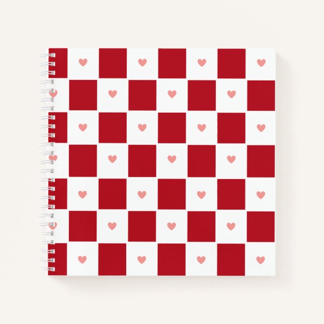 Red Checkered Love Notebook (Front)