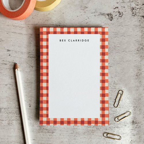 Red Checkered Personalized Post_it Notes