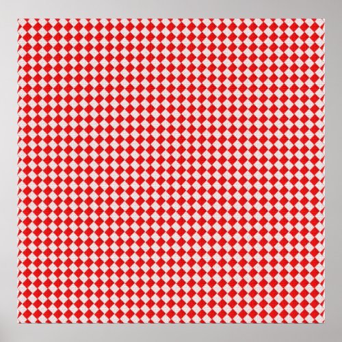 Red Checkered Picnic Tablecloth Background Poster