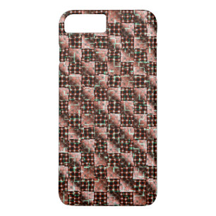 Red checkered squares subjected to weird mosaic iPhone 8 plus/7 plus case