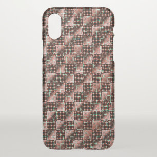 Red checkered squares subjected to weird mosaic iPhone x case