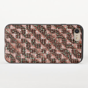 Red checkered squares subjected to weird mosaic iPhone 8/7 slider case