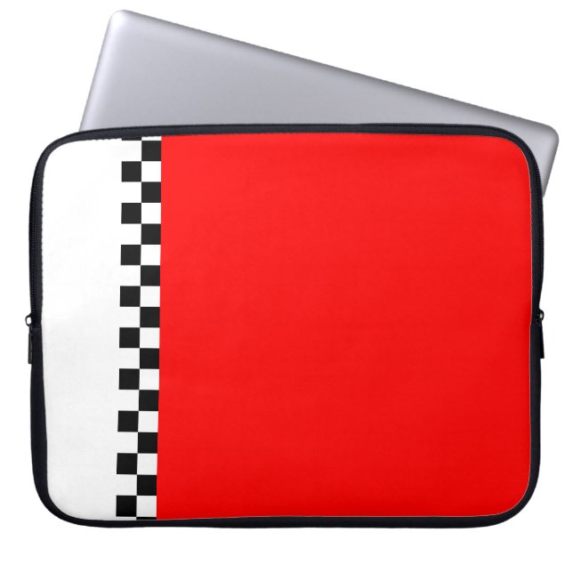 red checkered stripe laptop sleeve (Front)
