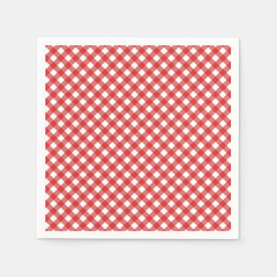 Red Checkered Summer BBQ Party Napkins