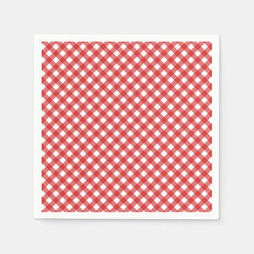 Red Checkered Summer BBQ Party Napkins