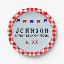 Red Checkered Tablecloth Summer Picnic Party Paper Plates