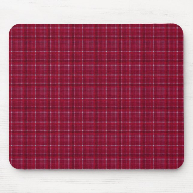 Red Checkered Tartan Mouse Pad (Front)