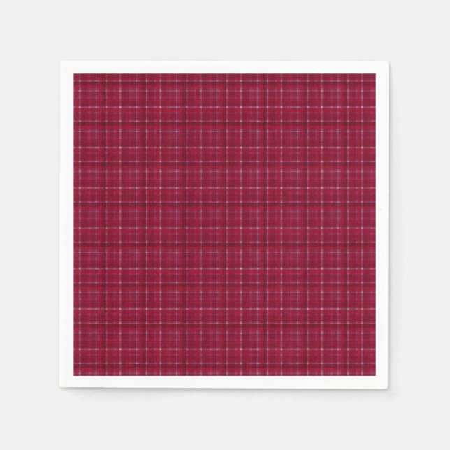Red Checkered Tartan Napkins (Front)