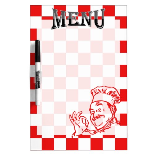 Red Checkers with Italian touch Menu Dry Erase Board