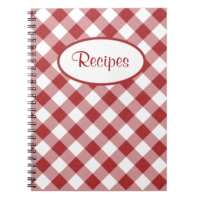 Red Checks Recipe Notebook (Front)