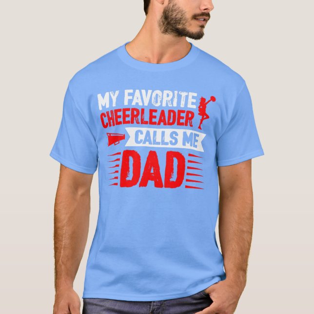 Red Cheer Dad Family Father Cheerleader Squad boy  T-Shirt (Front)