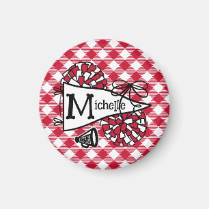 Red Cheer Pennant Personalized Locker Magnet