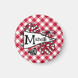 Red Cheer Pennant Personalized Locker Magnet
