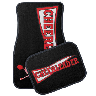 Red Cheerleader Banner Car Floor Mat