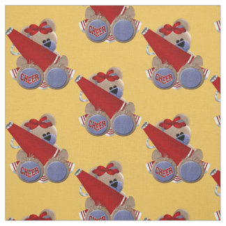 Red Cheerleader Bear Fabric