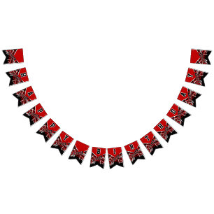 Red Cheerleader Birthday Bunting Flags