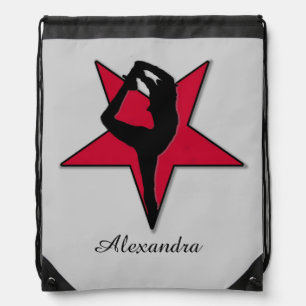 Red cheerleader cinch sack drawstring bag