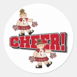 Red Cheerleader Classic Round Sticker