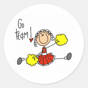Red Cheerleader Classic Round Sticker