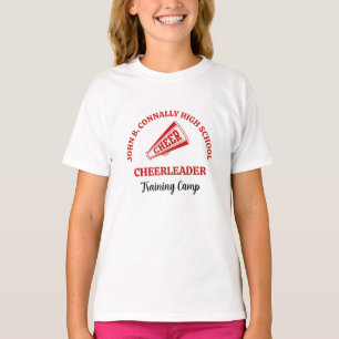 Red Cheerleader Personalized Cheer Camp Kids T-Shirt