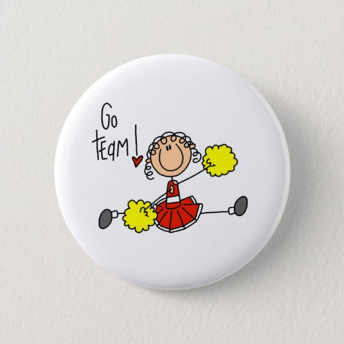 Red Cheerleader Pinback Button